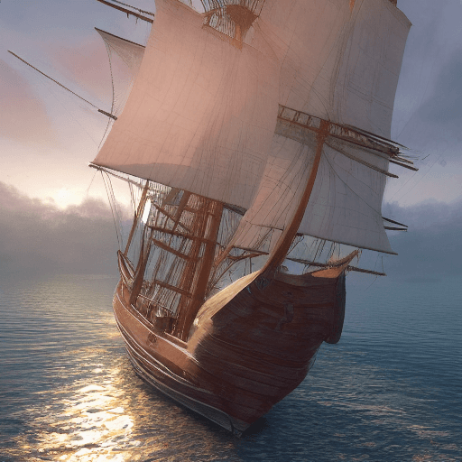 AI generated: Photo of a ultra realistic sailing ship, dramatic light, pale sunrise, cinematic lighting, battered,...