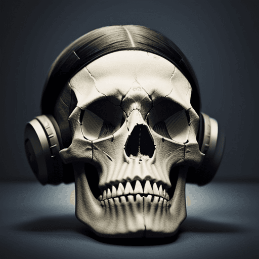 AI generated: skull, 
drill music art for a playlist (no people)
