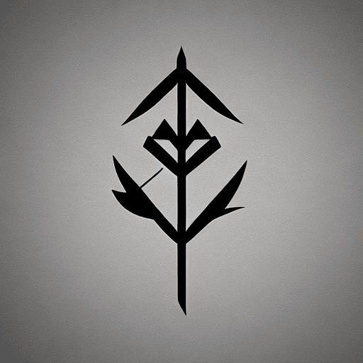 AI generated: logo of a rising arrow, minimal, style of japanese book cover
