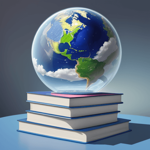 AI generated: Create an image of a stack of textbooks consisting of six textbooks of different thickness and color...