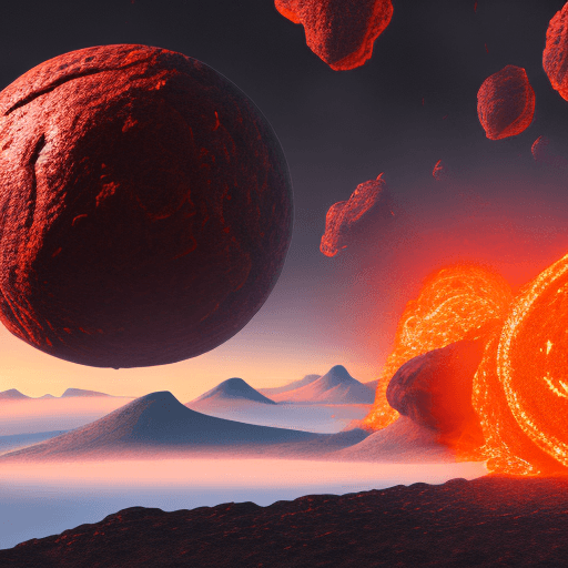AI generated: High resolution, photorealistic planet, made of lava, very detailed 