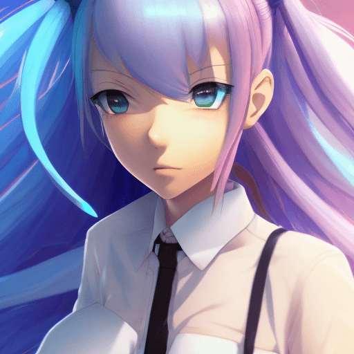 AI generated: anime girl with blue hair and a white shirt posing, mikudayo, anime moe artstyle, pixiv 3dcg, anime ...