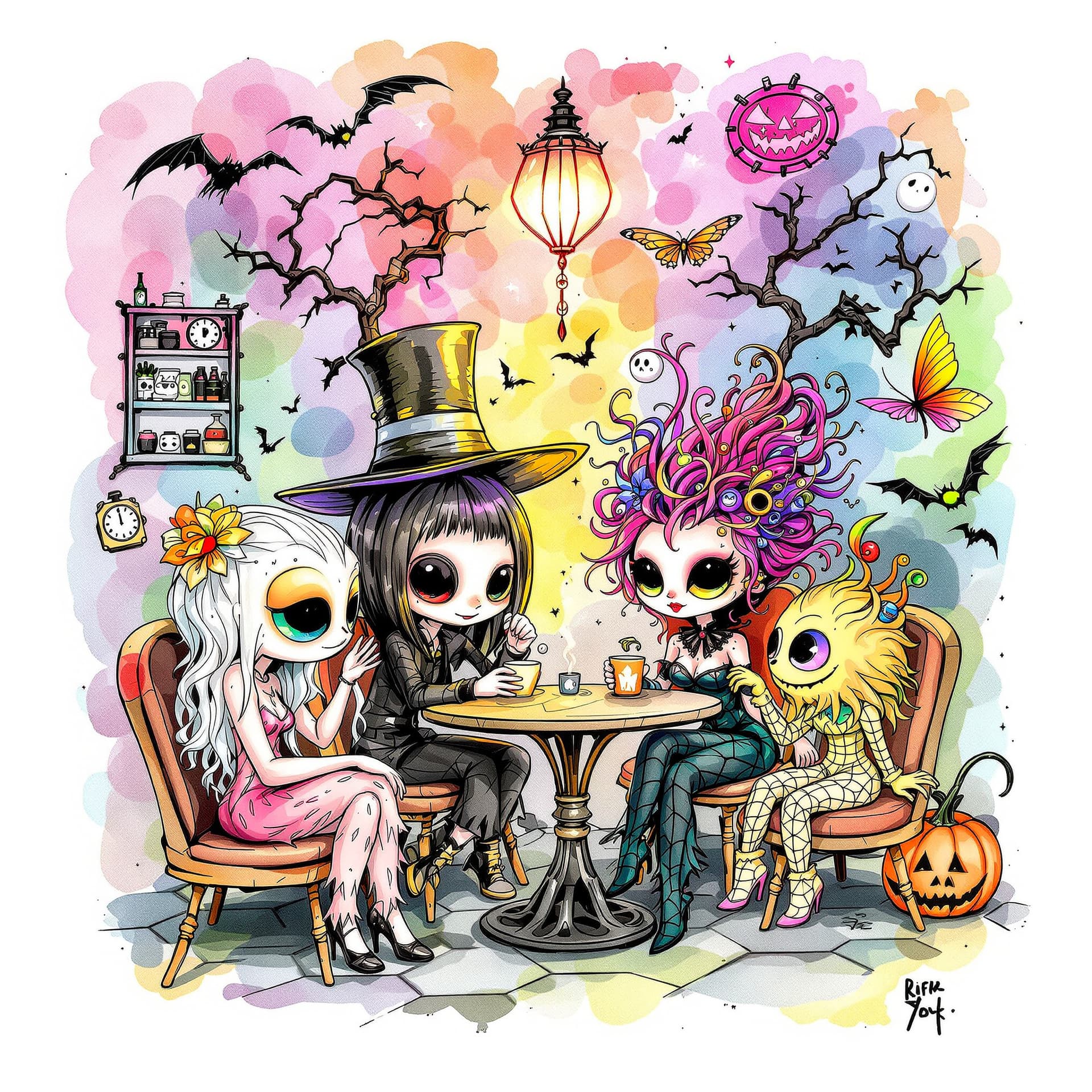 AI generated: Image is a digital alcohol ink wash  and blended Prisma color graphite smudging, fantasy artwork, qu...