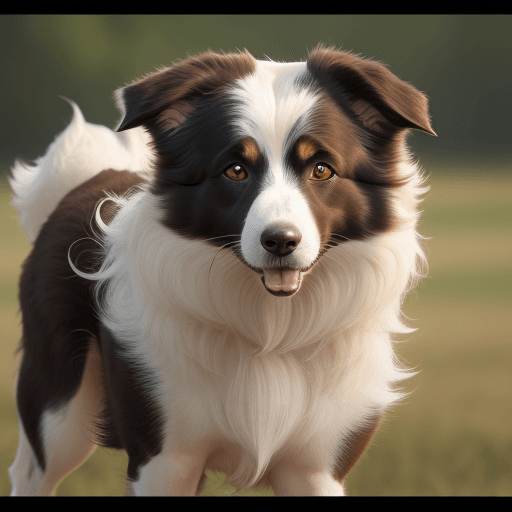 AI generated: A  Border collie, brown and white color hair,  4k