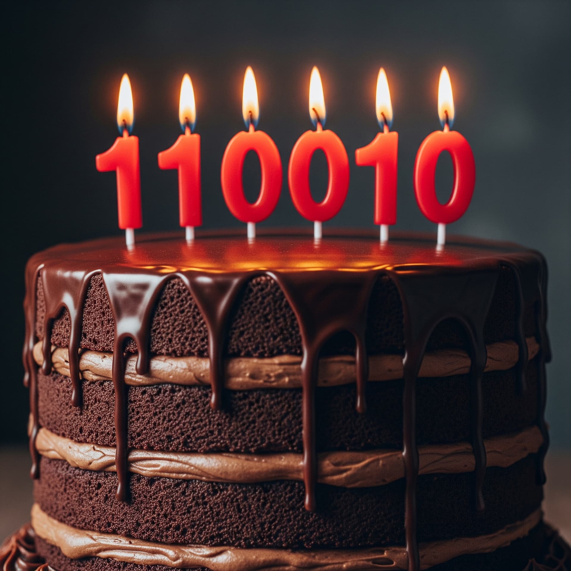 AI generated: A cake with 50 in Binärcode