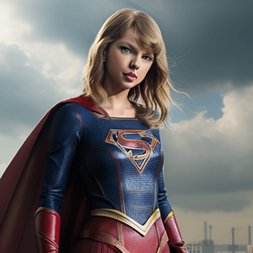 AI generated: Taylor Swift as Supergirl