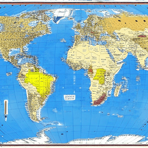 AI generated: Create a detailed world map that showcases the countries and geography. The map should be able to ac...