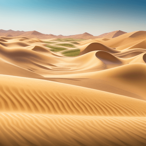 AI generated: Hyper-detailed 4K image of buggy sand dunes themed park attraction at daylight at with vibrant color...