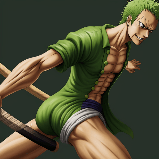 AI generated: zoro one piece hd premium