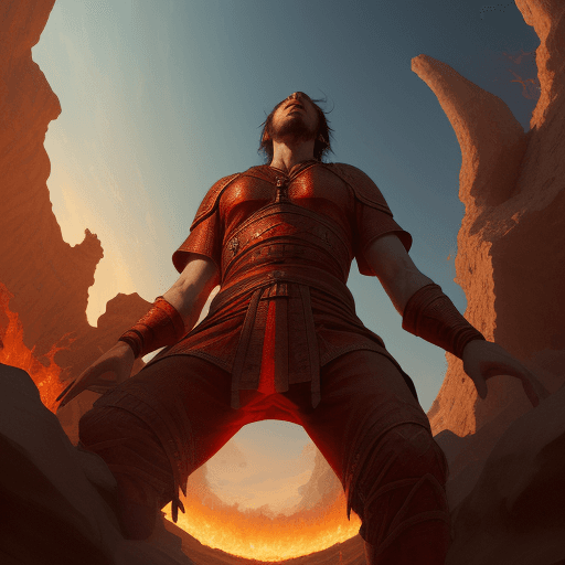 AI generated: Joshua looking up at the pillar of fire before crossing the red sea, 8k resolution, faith - inspired...