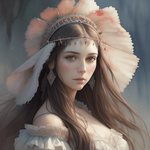 AI generated: ((Watercolor portrait of a woman encapsulated in a romantic world)), ((watercolor style)), praised o...