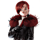 AI generated: (masterpiece:1.1), (ultra hi res:1.2), picture of a woman, (fur sweater), only latex pants, (red) ey...