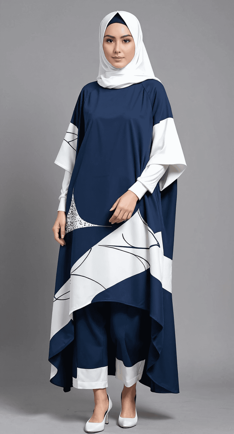 AI generated: Beautiful arab woman, model, showing her full body, wearing a simple and beautiful decorated robe an...
