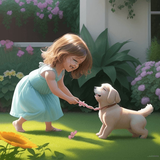AI generated: Create an image with maximum quality and a cinematic style that represents a scene in a sunny garden...