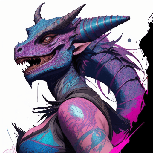 AI generated:  sexy female dragonborn| doing roller derby | centered| key visual| intricate| highly detailed| brea...