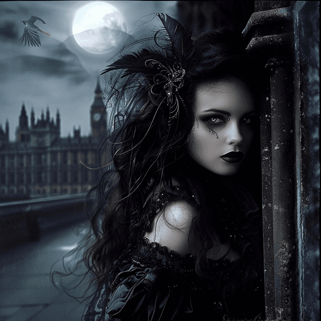 AI generated: Stunning, fantasy, beautiful girl, medieval london, theatre, werewolf, Victoria Frances, luis royo, ...