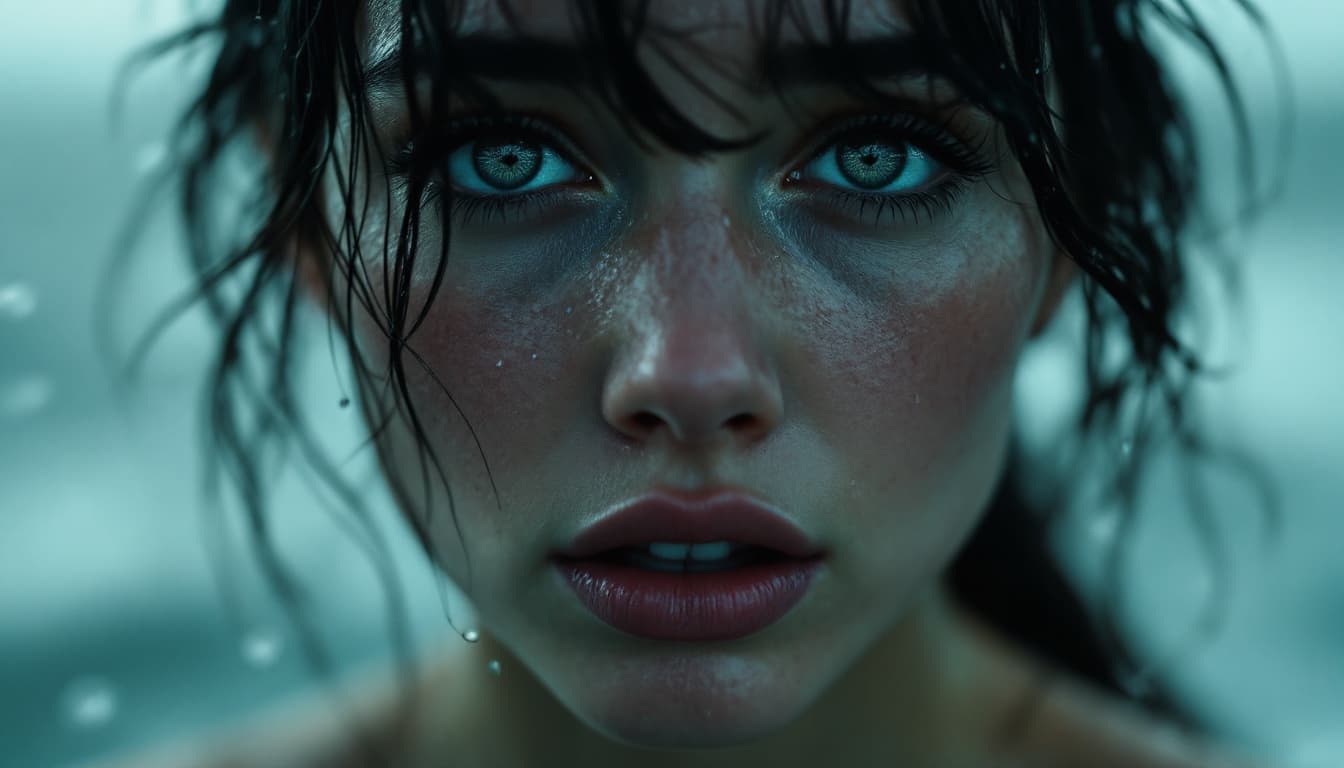 AI generated: woman’s silhouette reflects in his pupils, camera zooming out as she fades into the sea spray.
Mysti...
