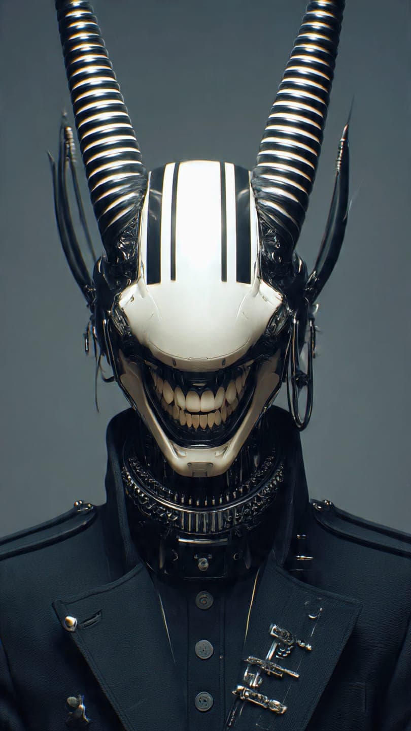 AI generated: Cybernetic humanoid beautiful (cyberpunk aesthetic:1.3), center framed, white glossy shiny pocrecain...