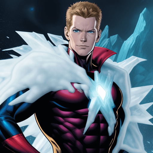 AI generated: marvel comics iceman
