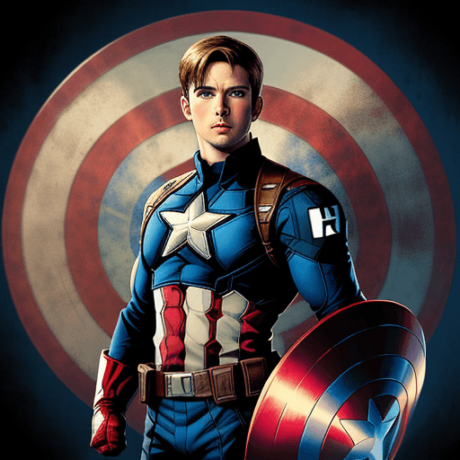 AI generated: Cute marvel hero captain america --v 5.2