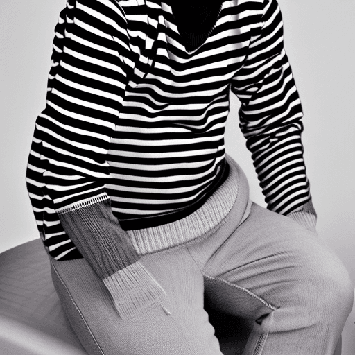 AI generated: Thinking man in a striped turtleneck