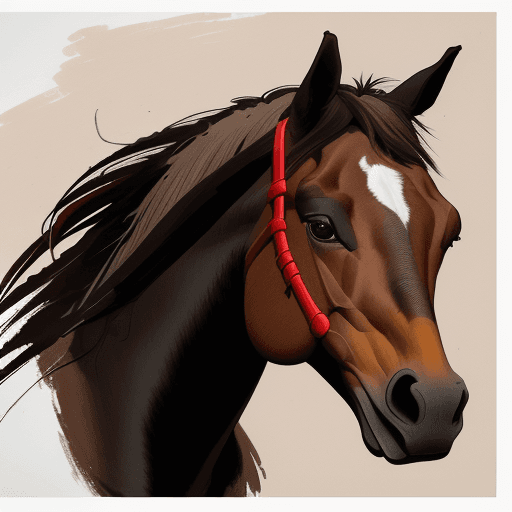 AI generated: a coloured pencil drawing of a horse with black, browns and reds, in the style of bold, gestural str...