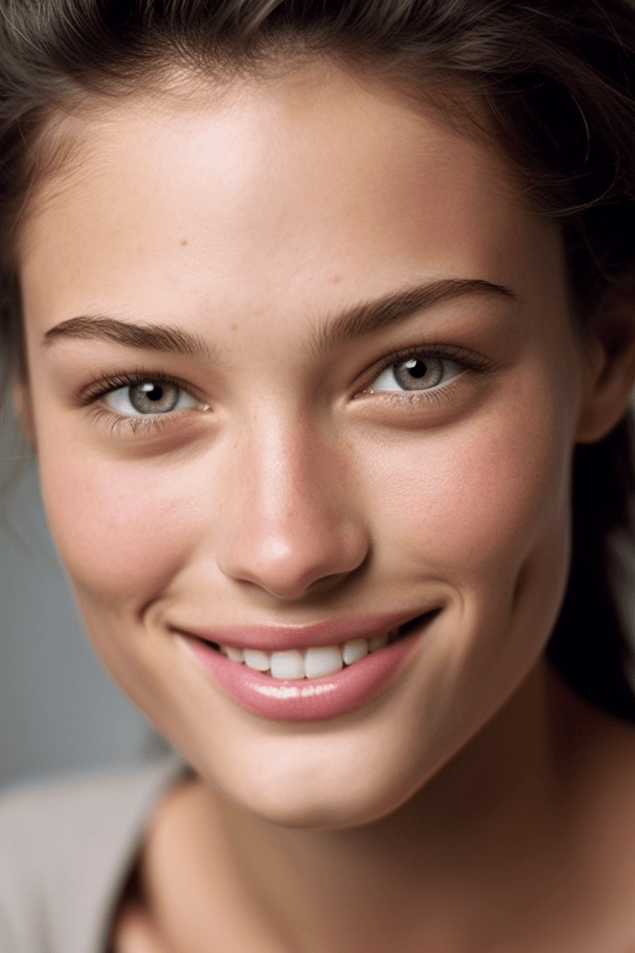 AI generated: Alluring Smile, Defined Cheekbones, Whimsical Charm: Dive into a visual feast with this close-up por...