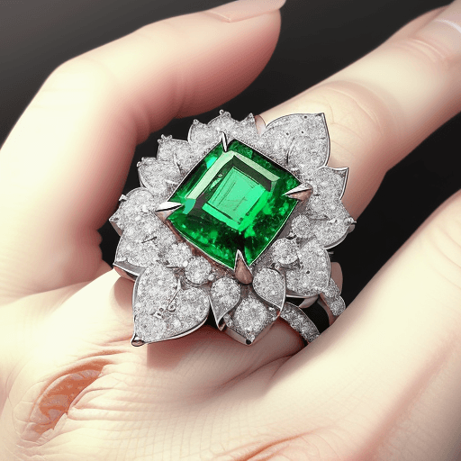 AI generated: amazing ring with diamond and emerald