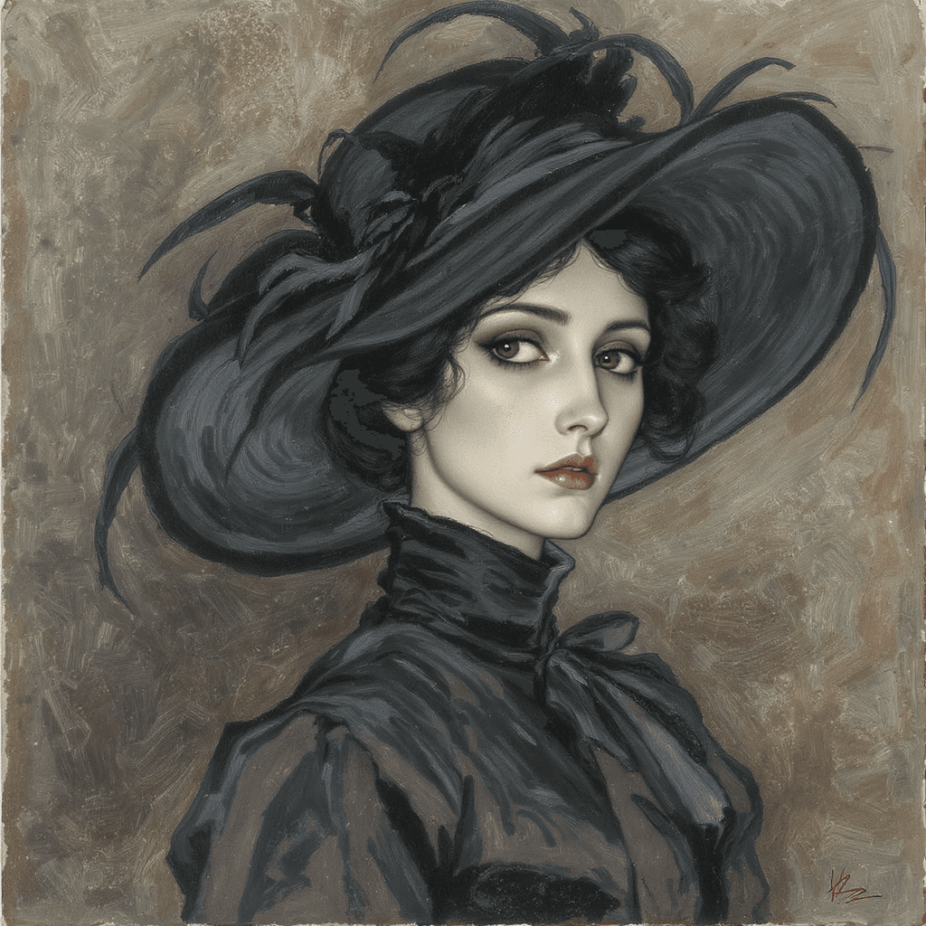 AI generated: "Oil pastel style portrait inspired by Odilon Redon, textured and ethereal, with delicate granular s...