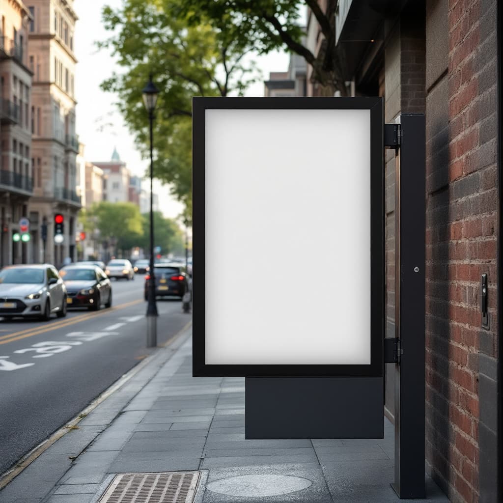 AI generated: Foto de mochkops, mockups sao quadros para eu implantar minha marca nas ruas da america com quadros ...
