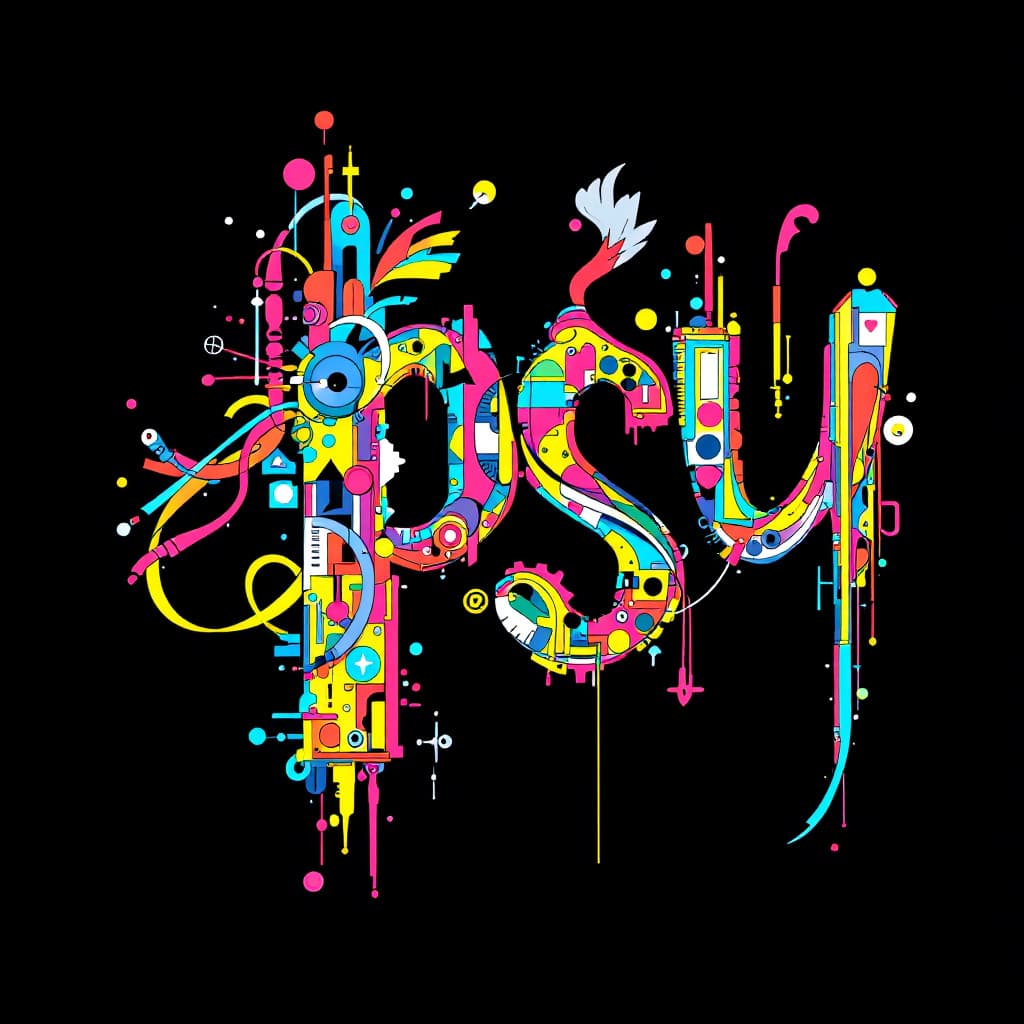 AI generated: the letter psy decorated in a complex deconstructivist style withbright colors. --v 5.1 --ar 1:1 --s...