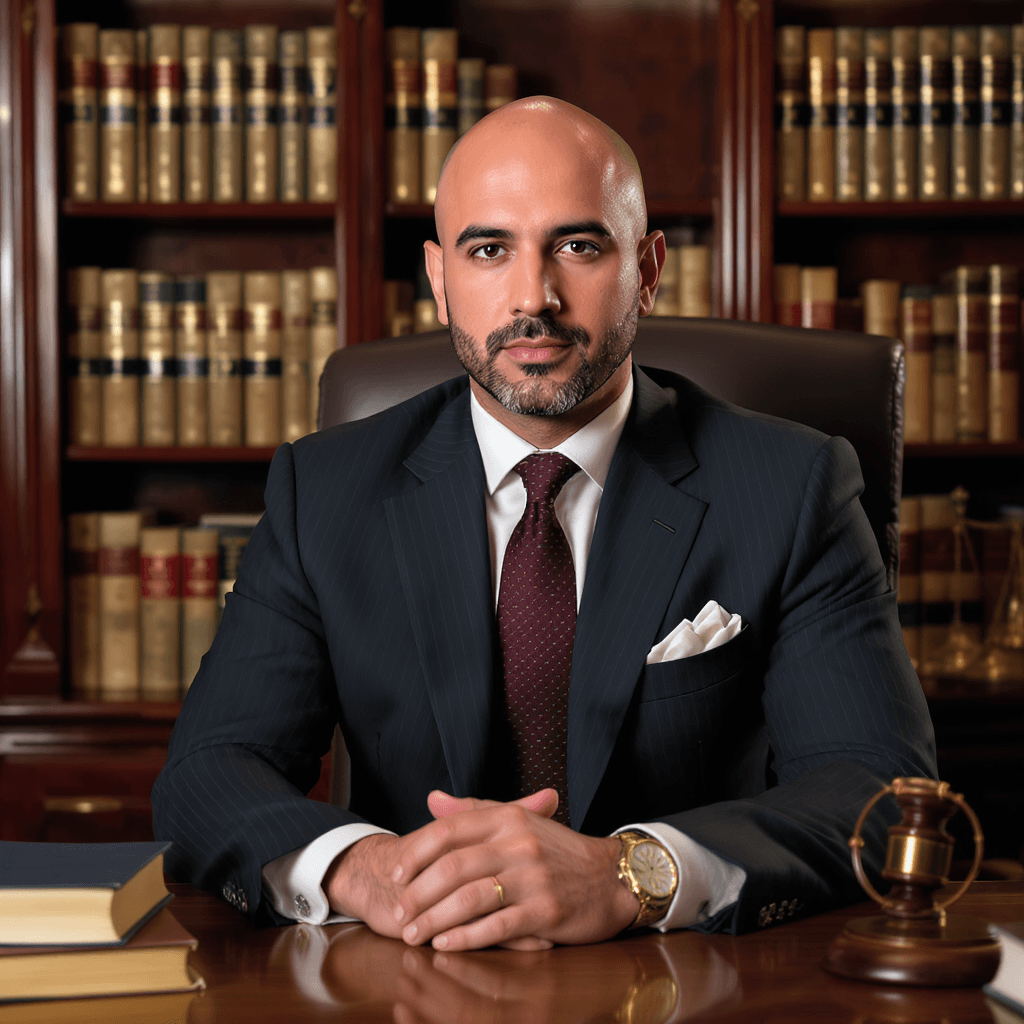 AI generated: an image of an attractive venezolano lawyer dressed in a designer suit.  Very stylish and handsome w...