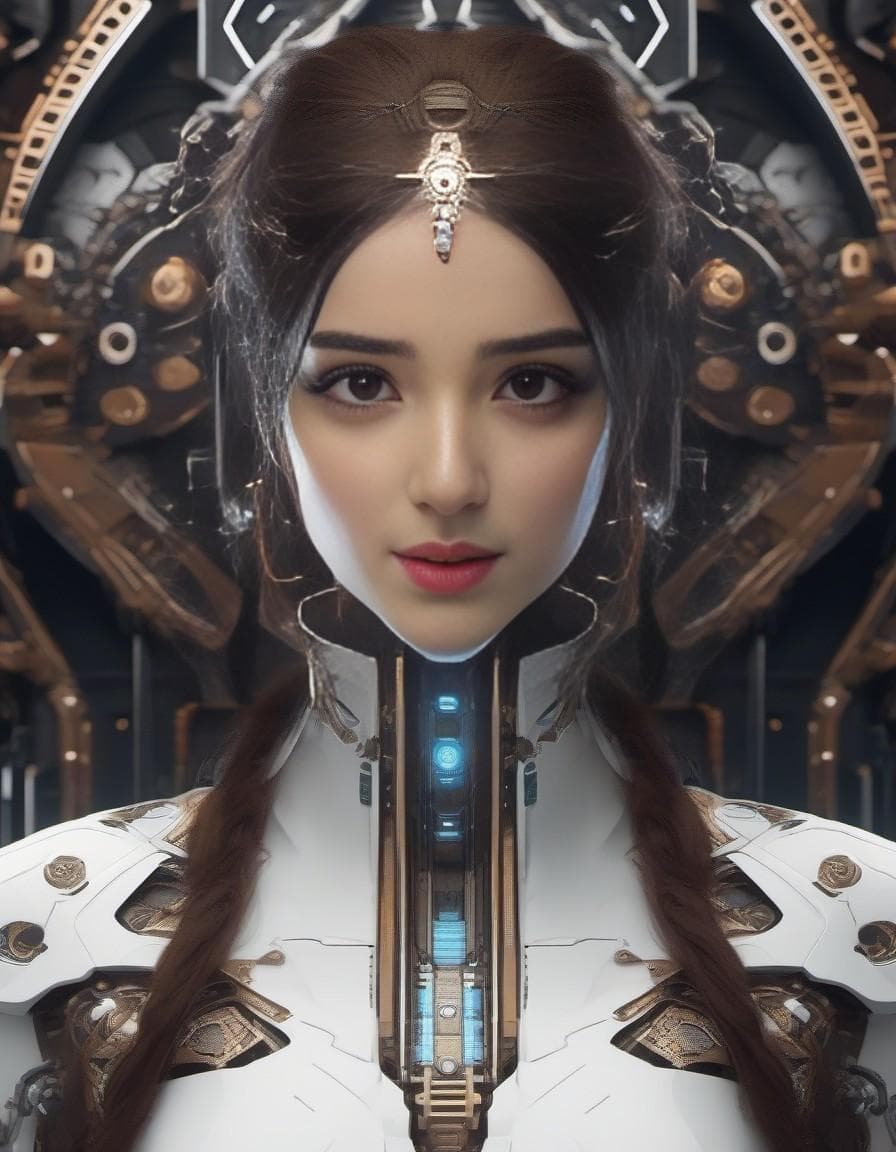 AI generated: full body cyborg| full-length portrait| detailed face| symmetric| steampunk| cyberpunk| cyborg| intr...