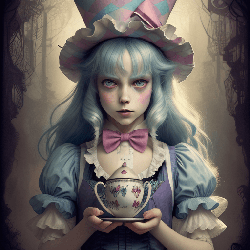 AI generated: alice in wonderland, mad hatter the sweet and innocent, highly detailed, innocent face, cinematic, 8...