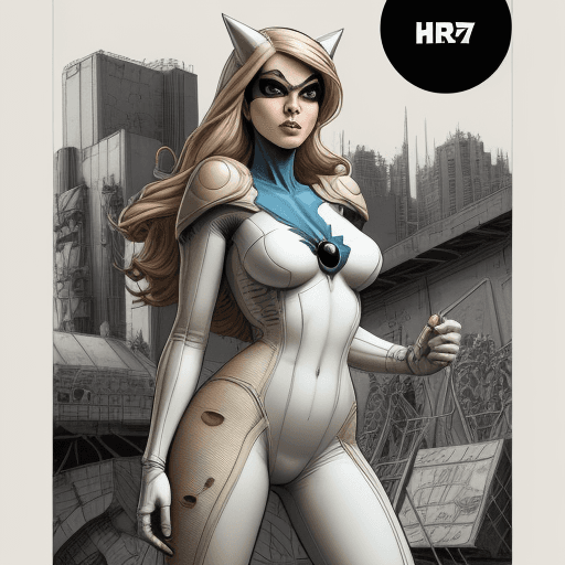 AI generated: woman dressed up as a comic book character, in the style of realistic and hyper-detailed renderings,...