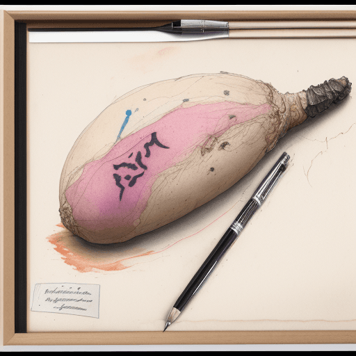 AI generated: highly detailed fine scientific drawing of an body of unknown, a variety of textures, pen, brush, wa...