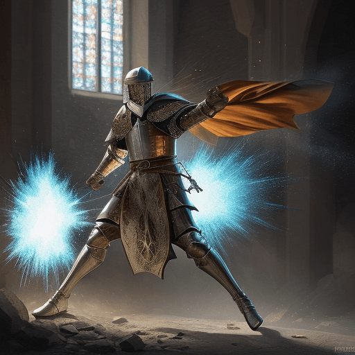 AI generated: power of explosion of glass medieval fantasy , extremly realistic