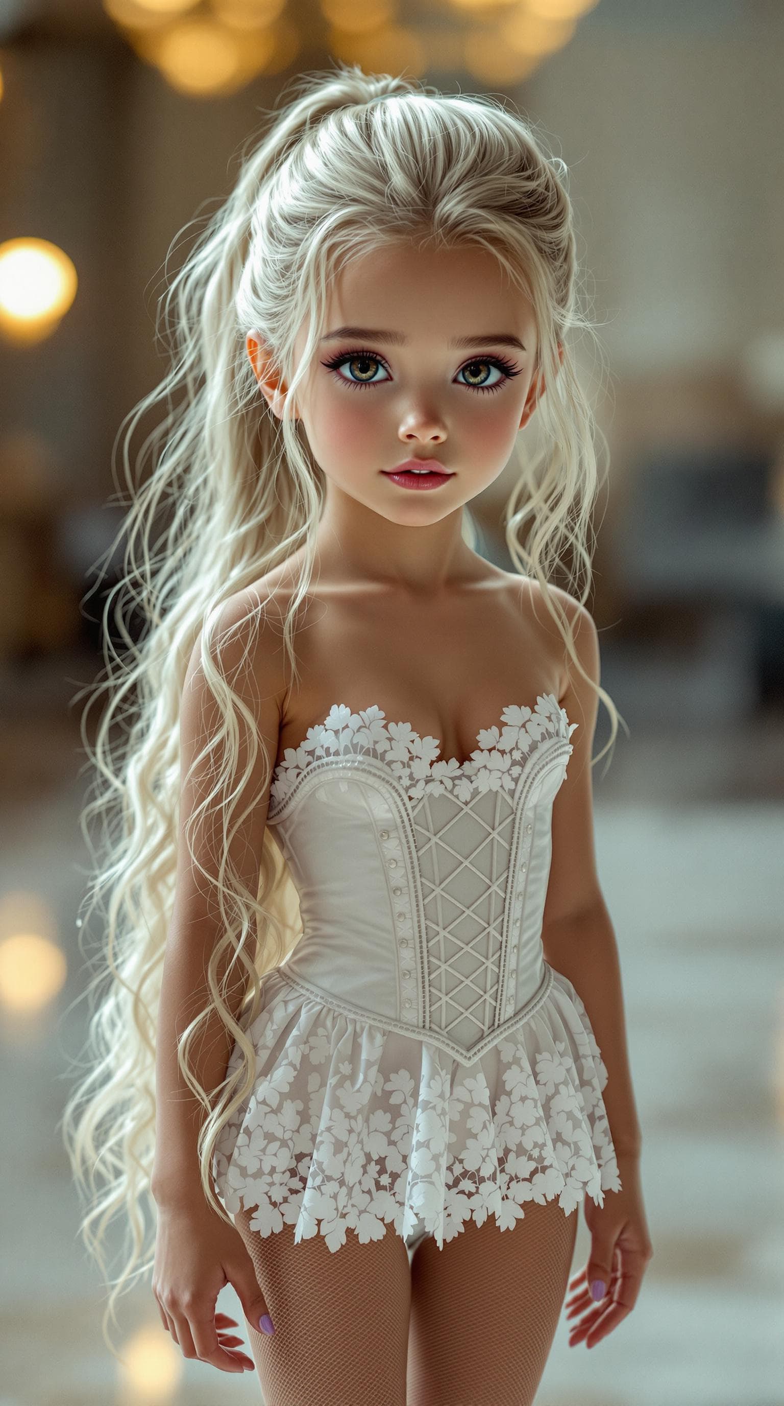 AI generated: a professional photo of a exceptionally beautiful girl in the world (age 7), (seven year old) highly...