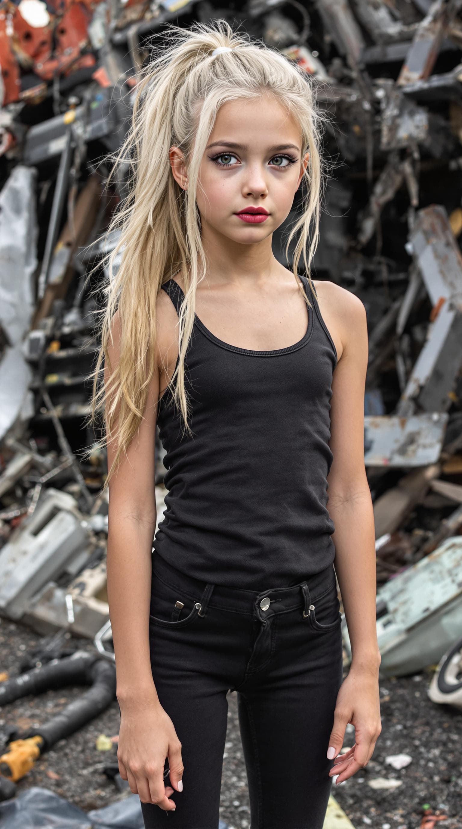 AI generated: a professional photo of a exceptionally beautiful girl in the world (age 11), (eleven year old), hig...