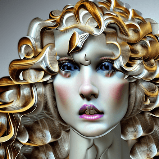 AI generated: Hyper realistic angel woman with extreme pale white skin and white curly hair and big blue eyes

