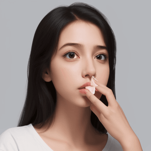 AI generated: A girl picking her nostril 