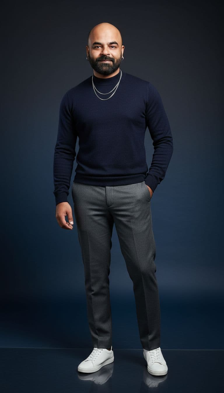 AI generated: a stylish young man with a lean, toned physique (around 57 kg, 5'6 tall) — his beard remains unchang...