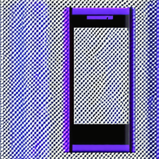 AI generated: A retro icon of a Smartphone, Carbon Fiber style, blue and purple palette, art by Roy Lichtenstein, ...