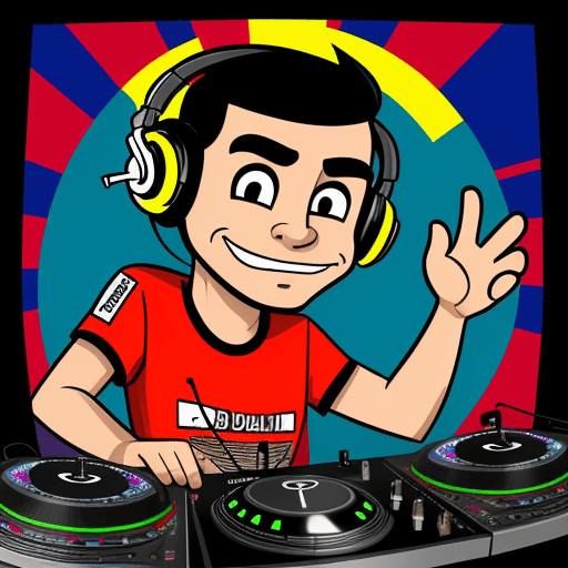 AI generated: um homem dj cartoon