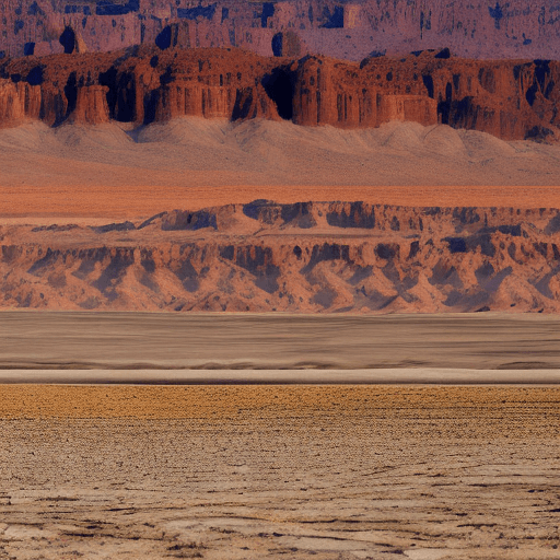 AI generated: rugged, arid terrain,
vast desert expanses,
canyons,
striking white sandstone cliffs and towers,
int...