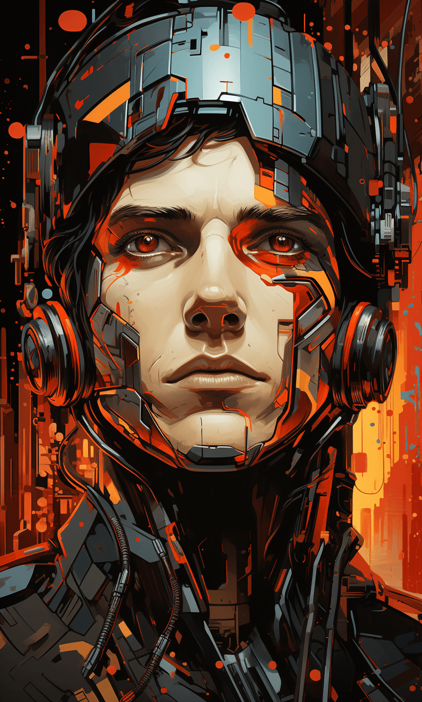 AI generated: android android games for ios or android, in the style of tristan eaton, cyberpunk dystopia, meticul...