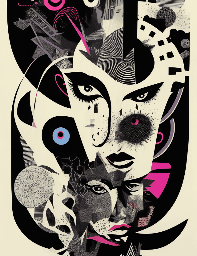 AI generated: Unapologetic, Perfectcore, bizarre, freaky graphic poster, lust, futuristic, strong graphic, line, B...