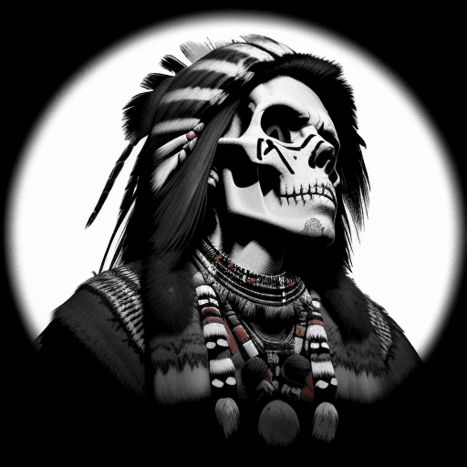 AI generated: Generate a hyper-realistic representation of an Apache skull seen from the front. The skull should b...