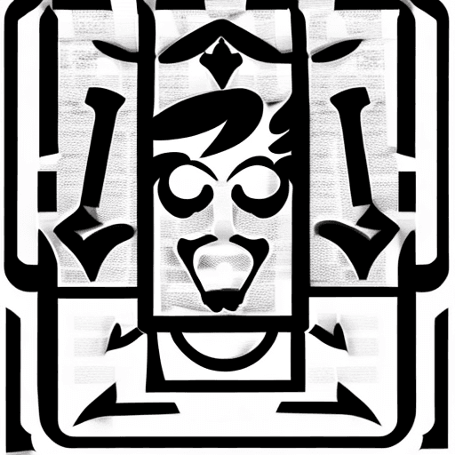 AI generated: joker card, black and white, silhouette, logo, stencil, flat vector