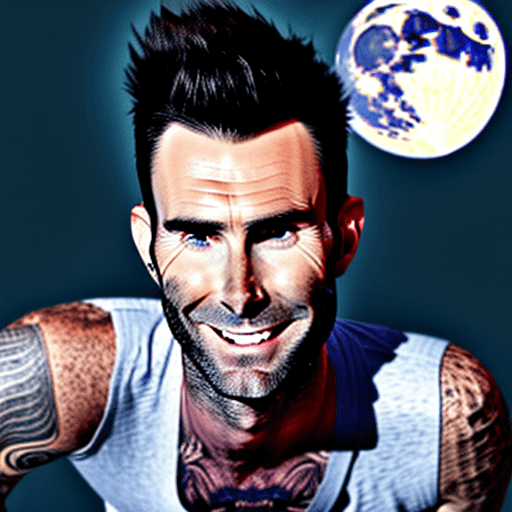 AI generated: adam levine turning into a werewolf on a full moon